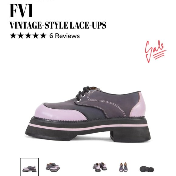 LAST - NEW Fluevog Fresh Vogs FV1 Vintage Style Lace Ups Purple Size 6 SOLD OUT - Picture 2 of 15